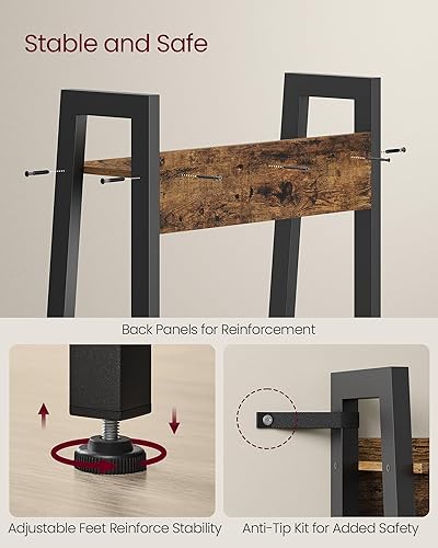 Miniatura 24 de VASAGLE Estantería estrecha de 5 niveles, 11.8 x 23.6 x 66.9 pulgadas, estante de escalera para oficina en casa, sala de estar, dormitorio, cocina,