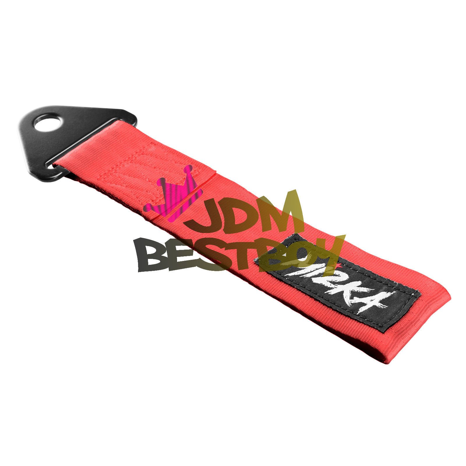 JDMBESTBOY Red High Strength Racing Tow Strap for Front Rear Bumper Hook Car Rope Ribbon