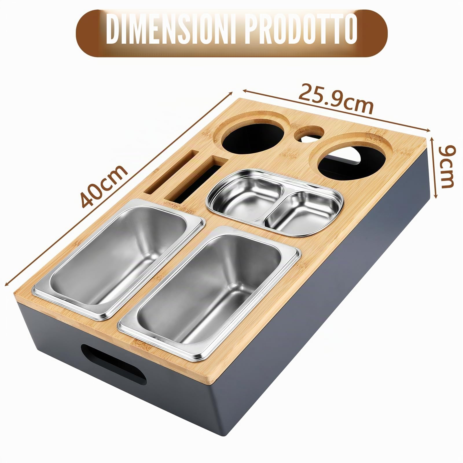 Collazoey Snackbox da Divano, con Contenitori per Snack in Acciaio Inox, con Coperchio Rimovibile, Vassoio da Divano, Supporto per Divano per Soggiorno, Camera da Letto, Giardino, Campeggio