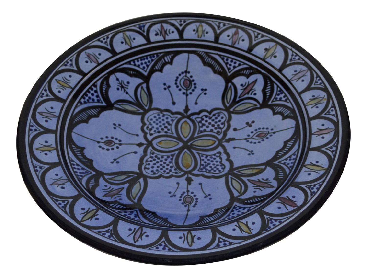 Ceramic Plates Moroccan Handmade Serving, Wall Hanging, Exquisite Colors Decorative Large 12 inches Diameter