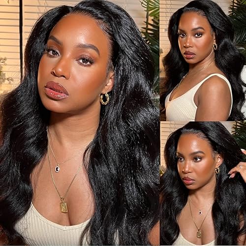 Miniatura 7 de YIROO Peluca de cabello humano lacio y rizado para mujer, sin dejar fuera, con clip en la mitad de la peluca, sin pegamento, sin coser, apta para