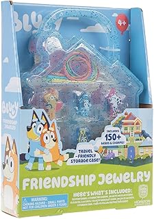 Hobby Lobby Bluey Friendship Jewelry Making Kit, 150+ Beads and Charms, Travel Storage Case, Ages 4+
