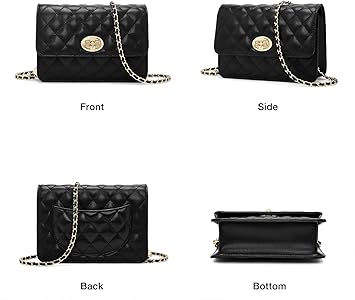 FOXLOVER Women's Mini Quilted Chain Crossbody Bags Purses Shoulder