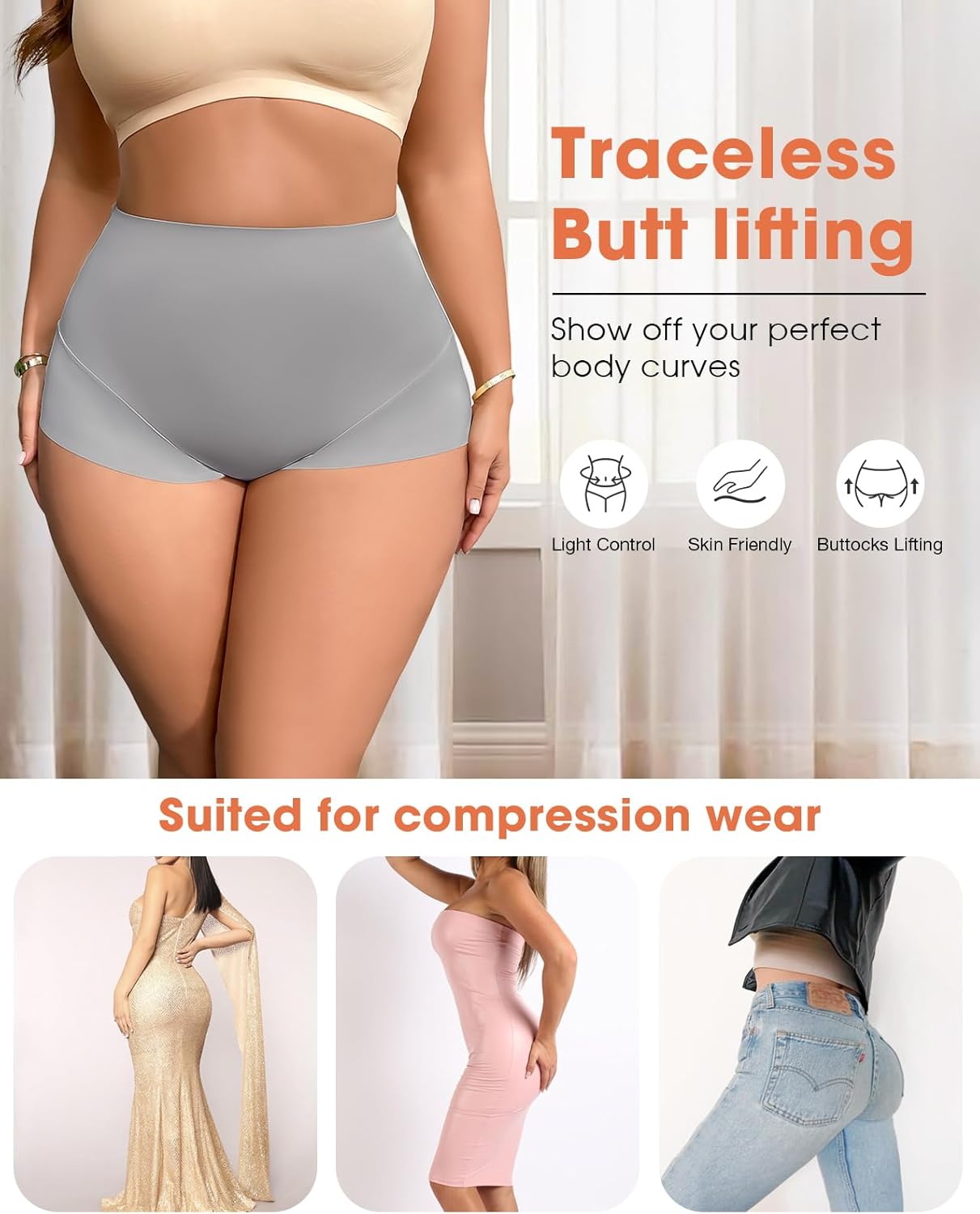 シェイプウェア 腹部コントロール 下着 女性用 ハイウエスト コンプレッション シェイプウェア 軽量 コントロール ショーツ