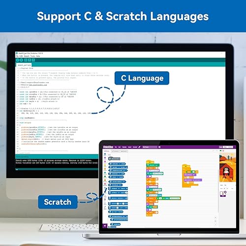 Miniatura 10 de SunFounder Electronics Fun Kit con módulo LCD 1602, placa de pruebas, LED, resistor compatible con Arduino UNO R3 MEGA2560 Raspberry Pi 400 4B 3B