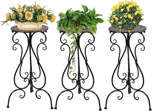 NAKUPE Metal Plant Stand 23in Tall Flower Pot Stands3 Pack