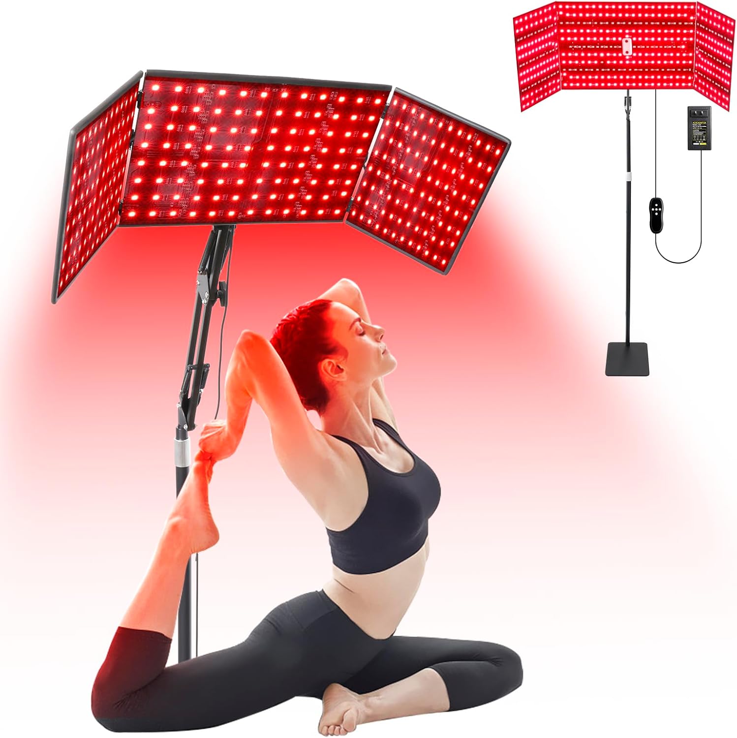 Red Light Therapy for Face and Body, Red Infrared Light Therapy Lamp with Stand Led 660nm Red Light-Therapy & 850nm Infrared Light Device for Body