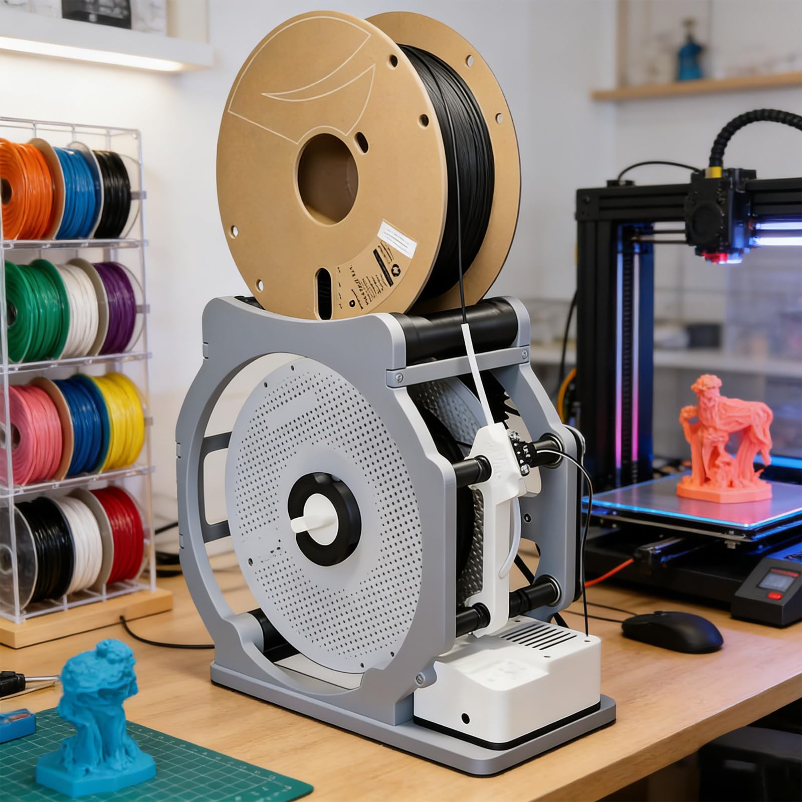 Rebobinador eléctrico automático, rebobinador industrial 3D para bobinas de 1 kg, compatible con múltiples tipos de filamentos y cables de soldadura