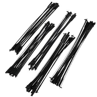 60Pcs Scroll Saw Blade Pin End 5inch Sturdy Carbon Steel Scroll Saw Blades Cutting Pinned TPI 10/15/18/20/24 Replacement Scroll Saw Blade for Metal Cutting Wood Plastic