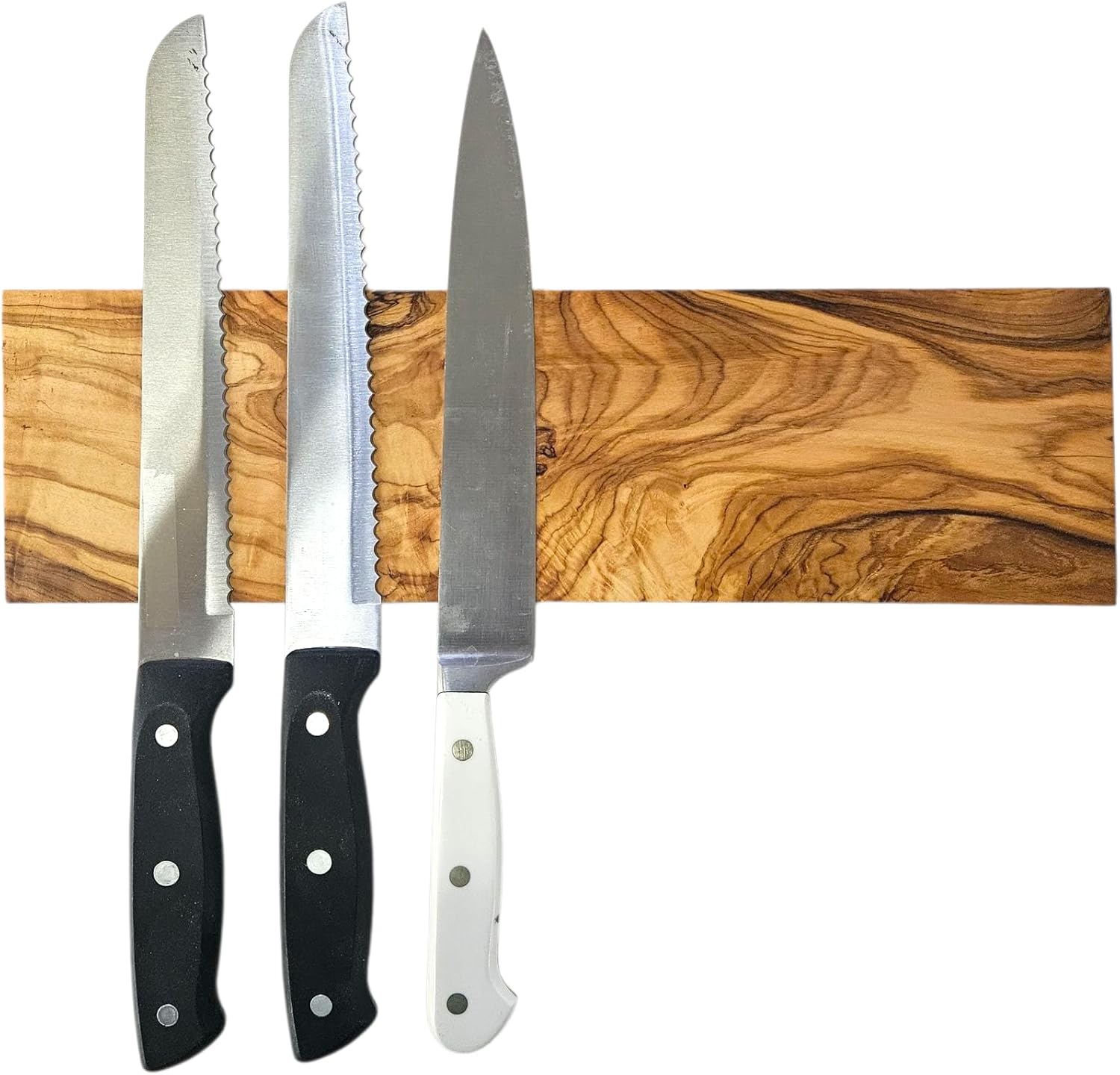 DYARI Handcrafted Olive Wood Resin Knife Holder – Elegant & Durable Kitchen Knife Organizer Stand, Unique Gift for Home Chefs, Eco-Friendly and Stylish Storage Solution (Just Olive Wood, 10 Inches)