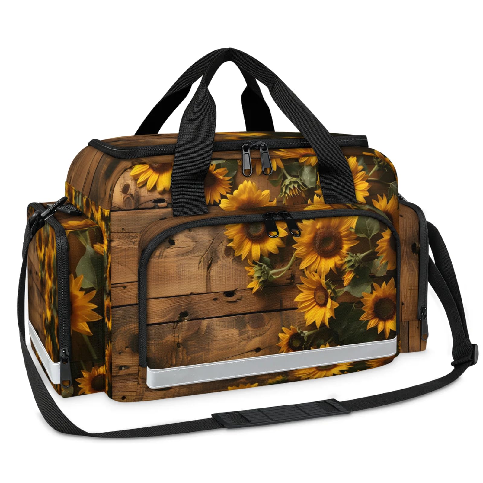 GzLeyigou First Aid Bags Empty, Colorful Sunflowers Emergency Bag First Aid Kit Multiple Compartment Kit Carrier On Call Trauma Bag For Paramedics Emergency Medical Supplies Kit