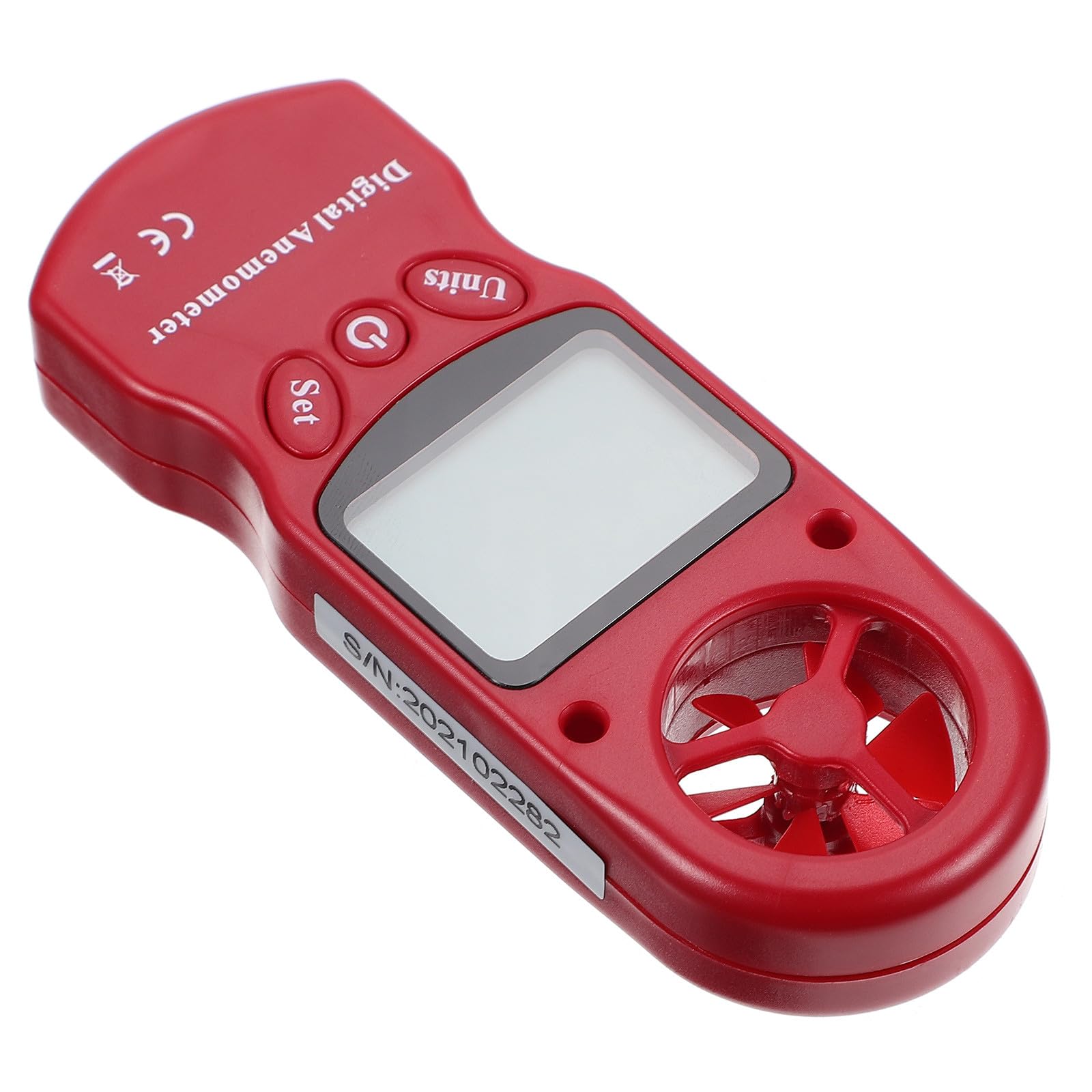 Anemometro Digitale Portatile con Schermo Retroilluminato Lcd e Misurazione Umidità, Mini Termoigrometro in Plastica per Sistemi di Ventilazione e Climatizzazione Centrale