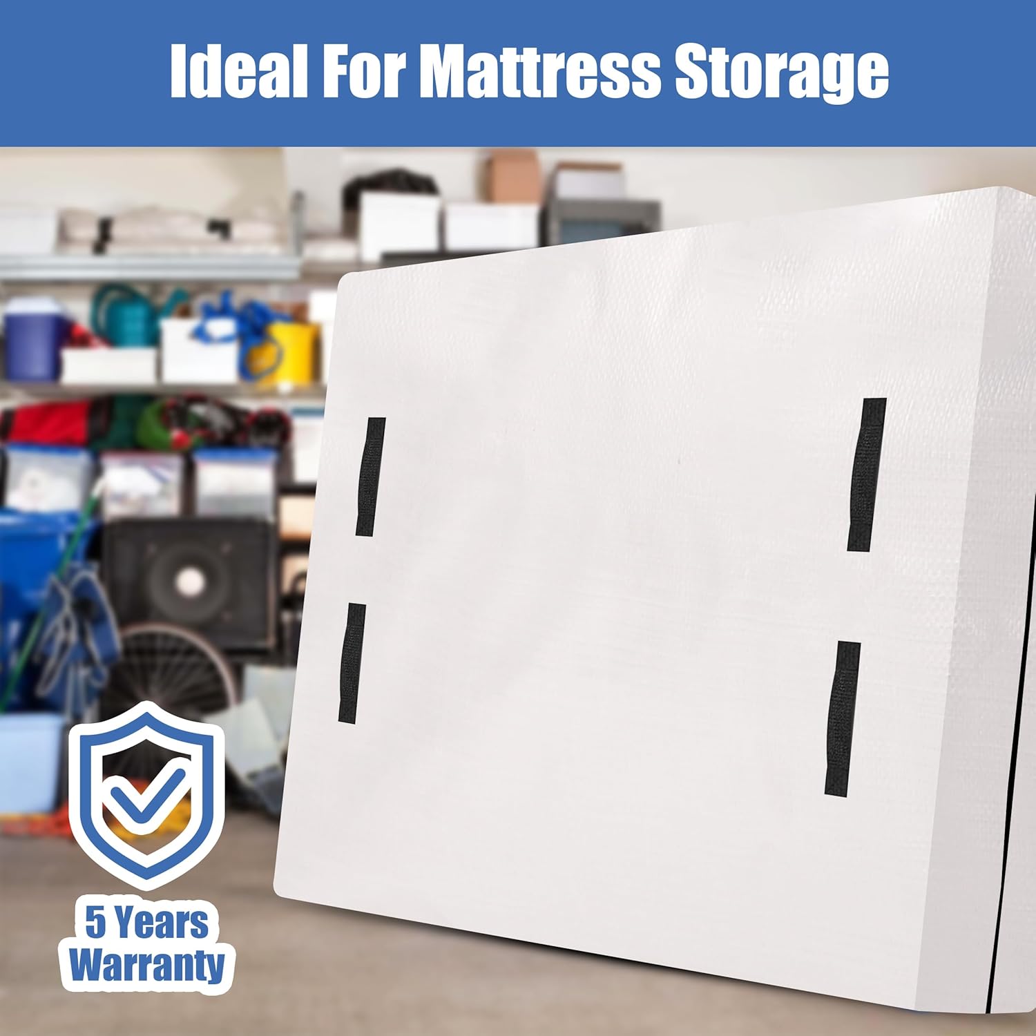 HOMESURE King Mattress Bag for Moving and Storage, Semi-Transparent, Heavy Duty, Strong Zipper Closure, 8 Handles, Eco-Friendly