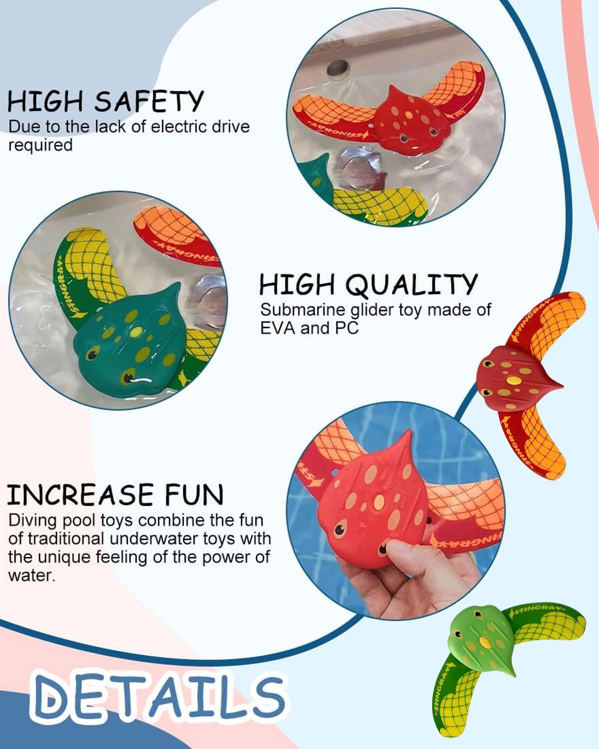 Poisson diable pour piscine, jouet aquatique pour enfants, bouées de