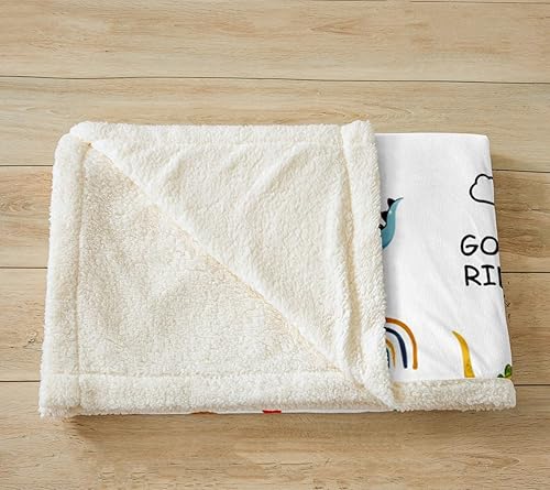 Miniatura 3 de Manfei Bonita manta de dinosaurio de dibujos animados con nubes de arcoíris para sofá, manta de cama de monopatín de dinosaurio para decoración de