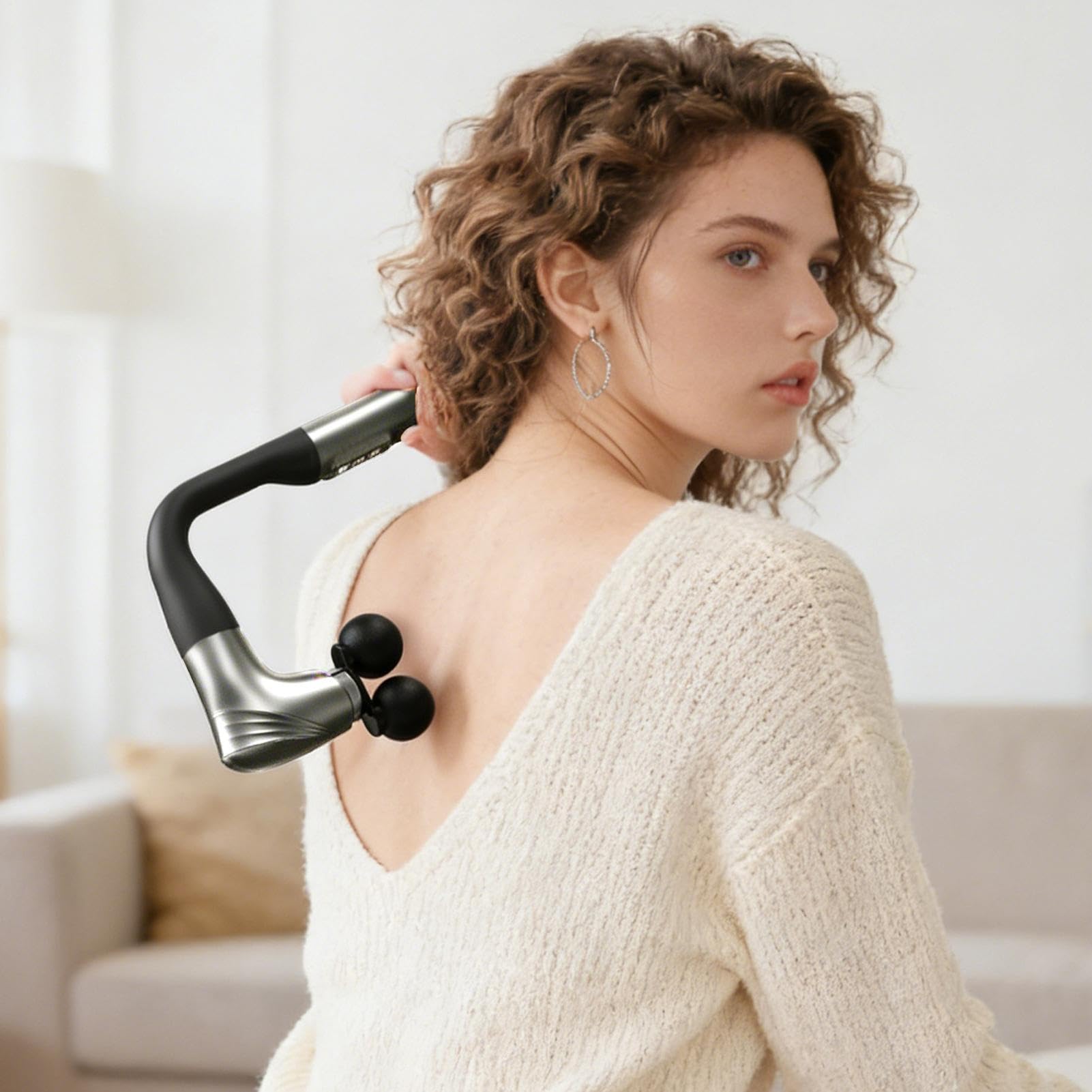 Massagegerät Elektrischer Doppelkopf Leistungsstark | Massagehammer für den Rücken Zur Erholung von Rücken, Nacken, Schultern, Wirbelsäule, für Zuhause, Reise, Männer und