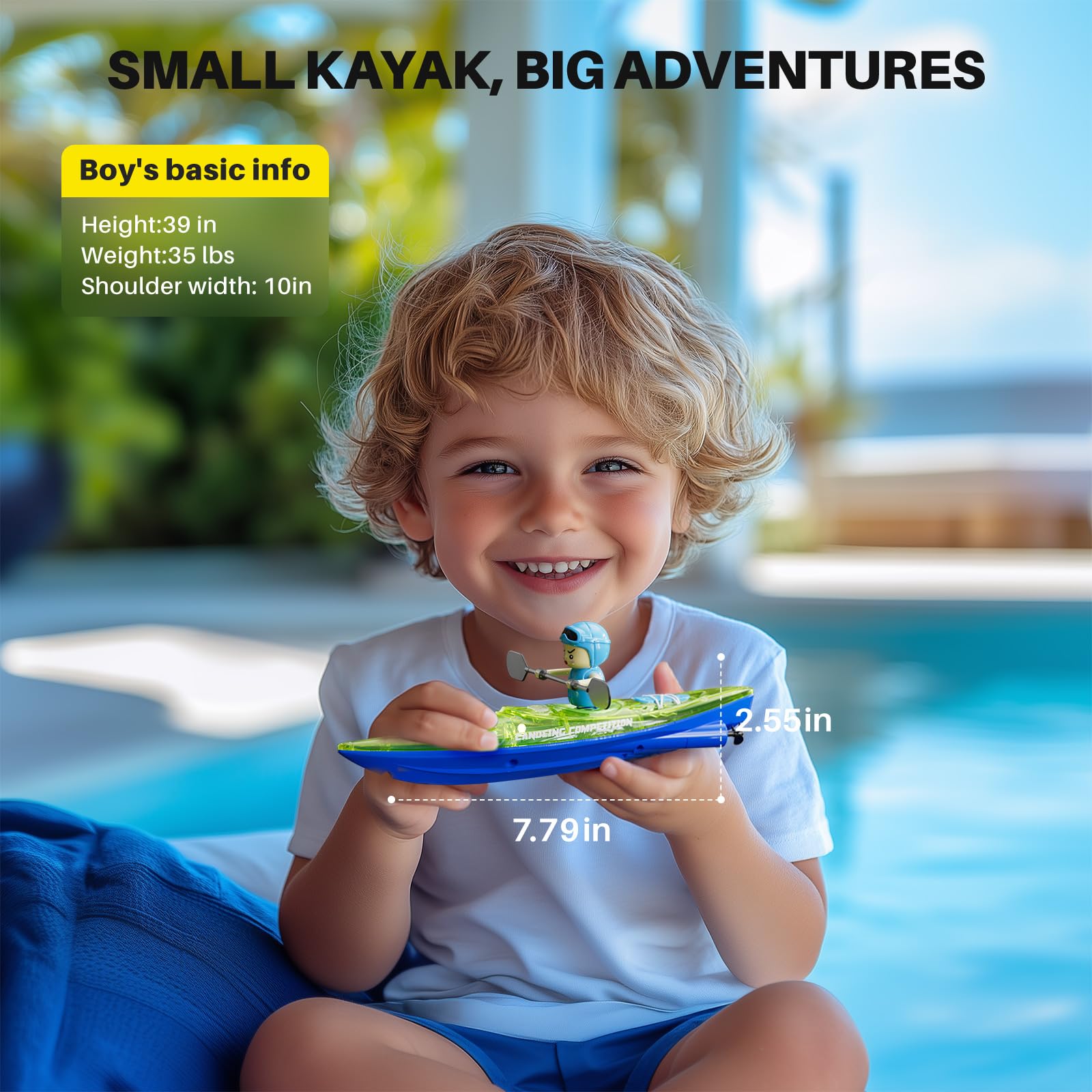 SYMA RC Boats 2 Pack for Kids 8-12, Remote Control Kayaks with 3 Magnetic Balls, 40 Mins Playtime (1 Battery), LED Lights, Perfect Water Toys for Pool, Water Table and Bathtub