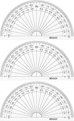 Miniatura 9 de Zonon Juego de 3 transportadores de plástico transparente de 4 pulgadas, juego de transportadores de matemáticas a granel de 180 grados,