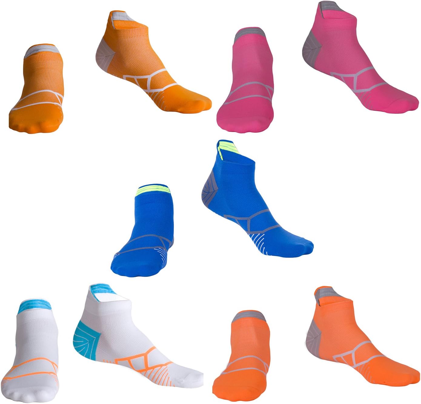 LIKERAINY Women Short Compression Running Marathon Sport Socks 5 PAIRS (6-9 UK)