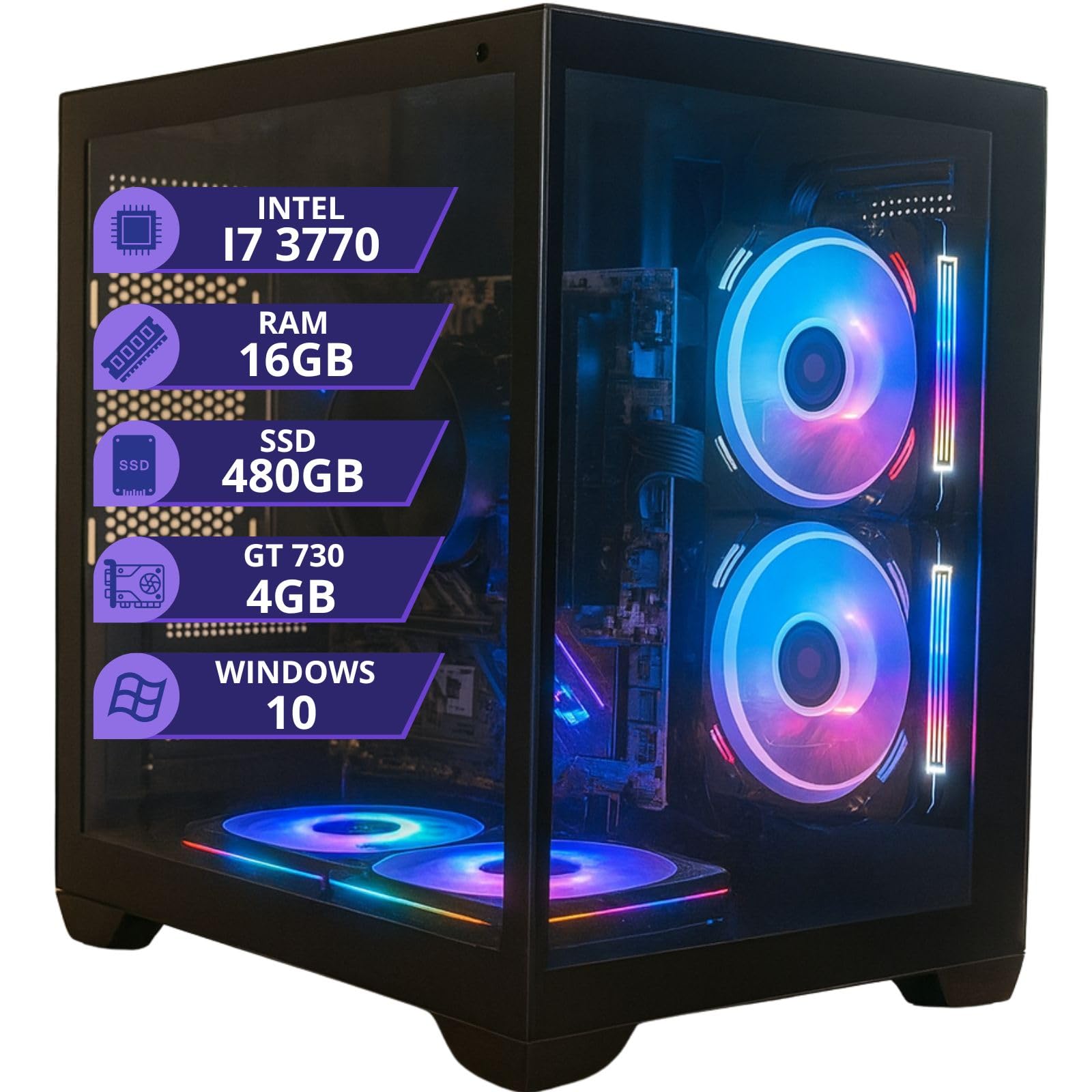 格安ゲーミングPC i7-3770 / R9 285 / 8GB CPU GAMER INTEL CORE I7 3770 3,90 TURBO B75M SSD 480GB 16GB DDR3