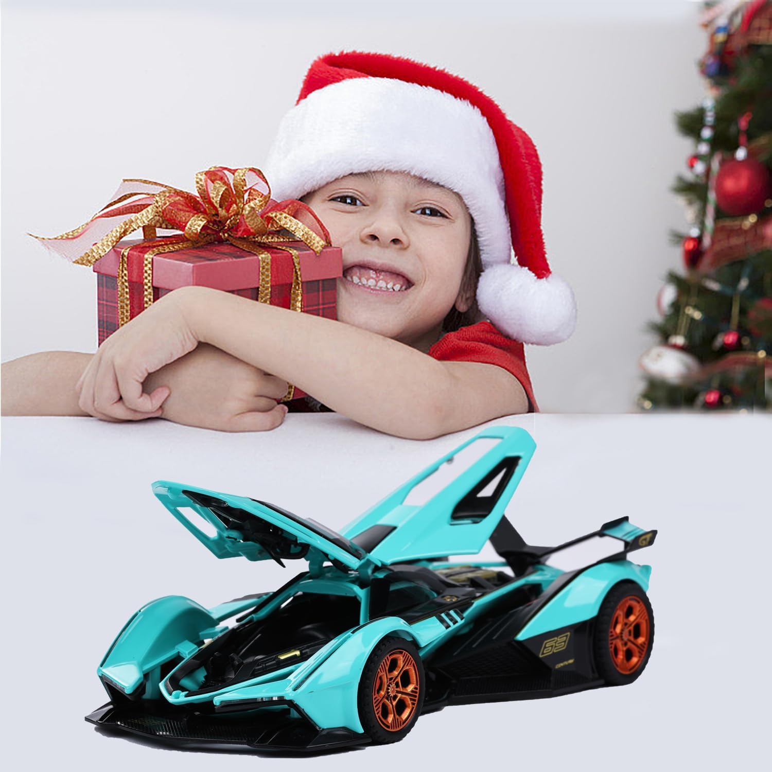 SASBSC Toy Cars Sports Car Toy with Light and Sound Diecast Metal Model Cars for 3+ Year Old Boys Pull Back Race Car Gift Toys for Kids Ages 3+ (Blue)
