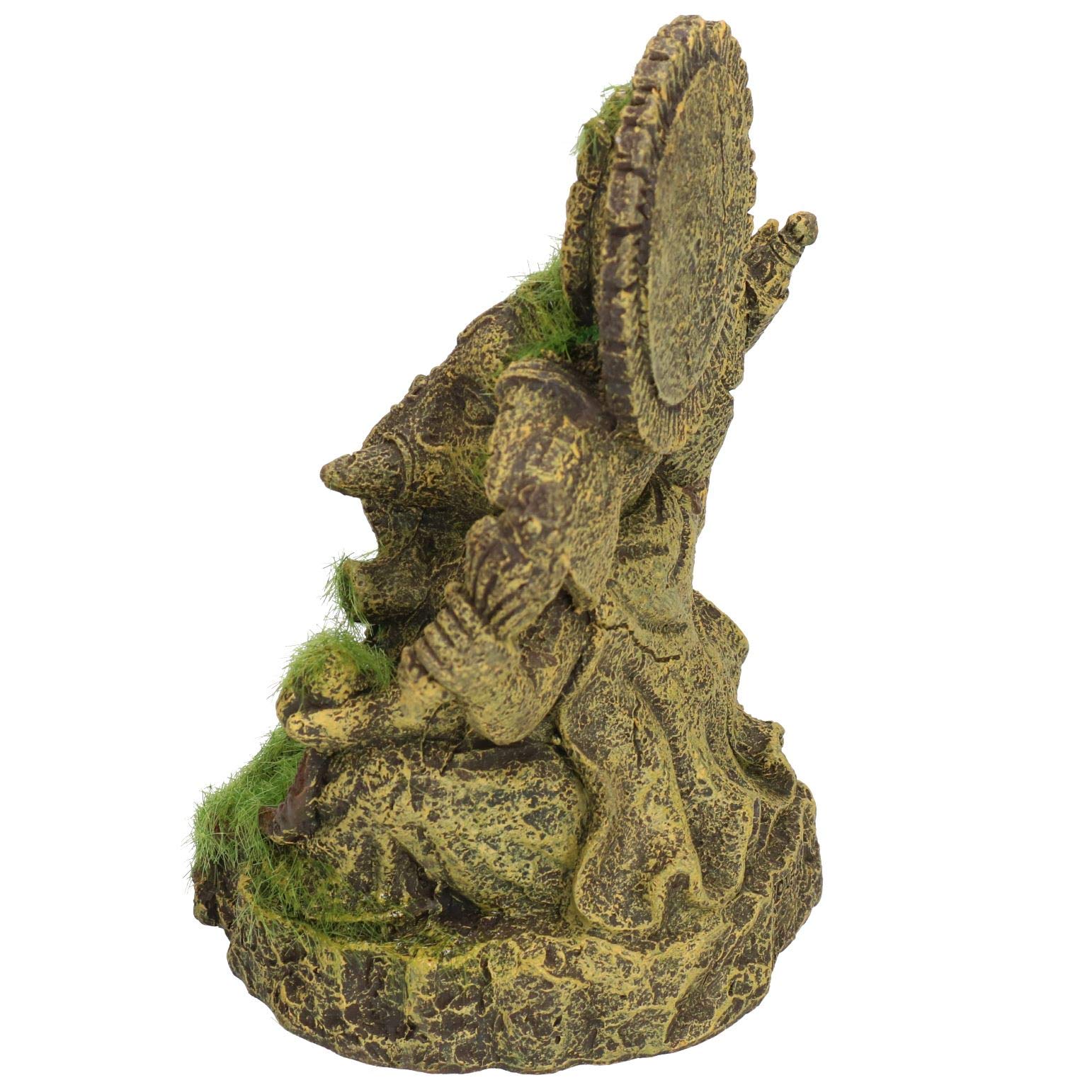 Rosewood Polyresin Moss Pokryta Posąg Ganesha Akwarium Ornament