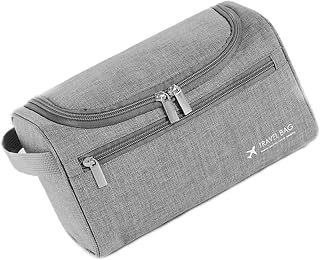 L & FY Portable Toiletry Bag For Men, Small Shaving Travel Bag,Dopp Kits For Toiletries, Travel Accessories, Essentials (Grey)