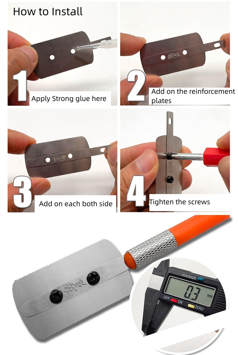 Mini Handsaws - 2 Handles, 4 Blades for Models -3