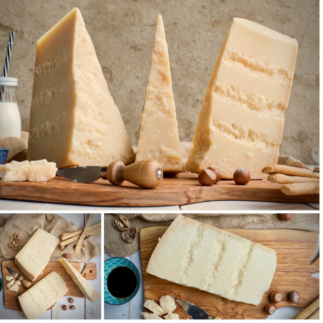Parmesankäse g.U. 3 X 600GR Saison 18, 24, 36 Monate - Made in Italy - Parmigiano Reggiano DOP Stagionato 18, 24, 36 Mesi - EMILIA FOOD LOVE (0.6)