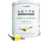 Keto Collagen Protein Powder with MCT Oil – Keto and Paleo Friendly Grass Fed and Pasture Raised Hydrolyzed Collagen Peptides – Fits Low Carb Diet and Keto Snacks – KEYTO Vanilla Flavor