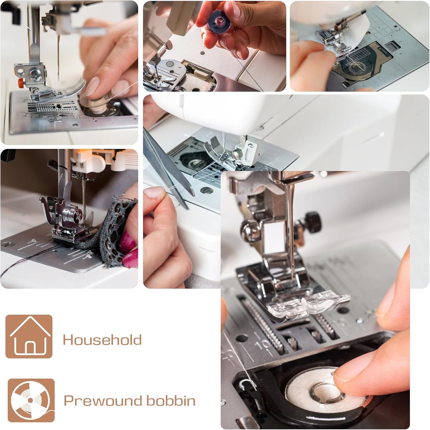 Prewound Bobbins Size A 75D/2(60WT) Polyester Embroidery Thread 144-Pack Plastic Sided Industrial Bobbin Thread for Embroidery and Sewing Machine(75D/2(60WT), Black)