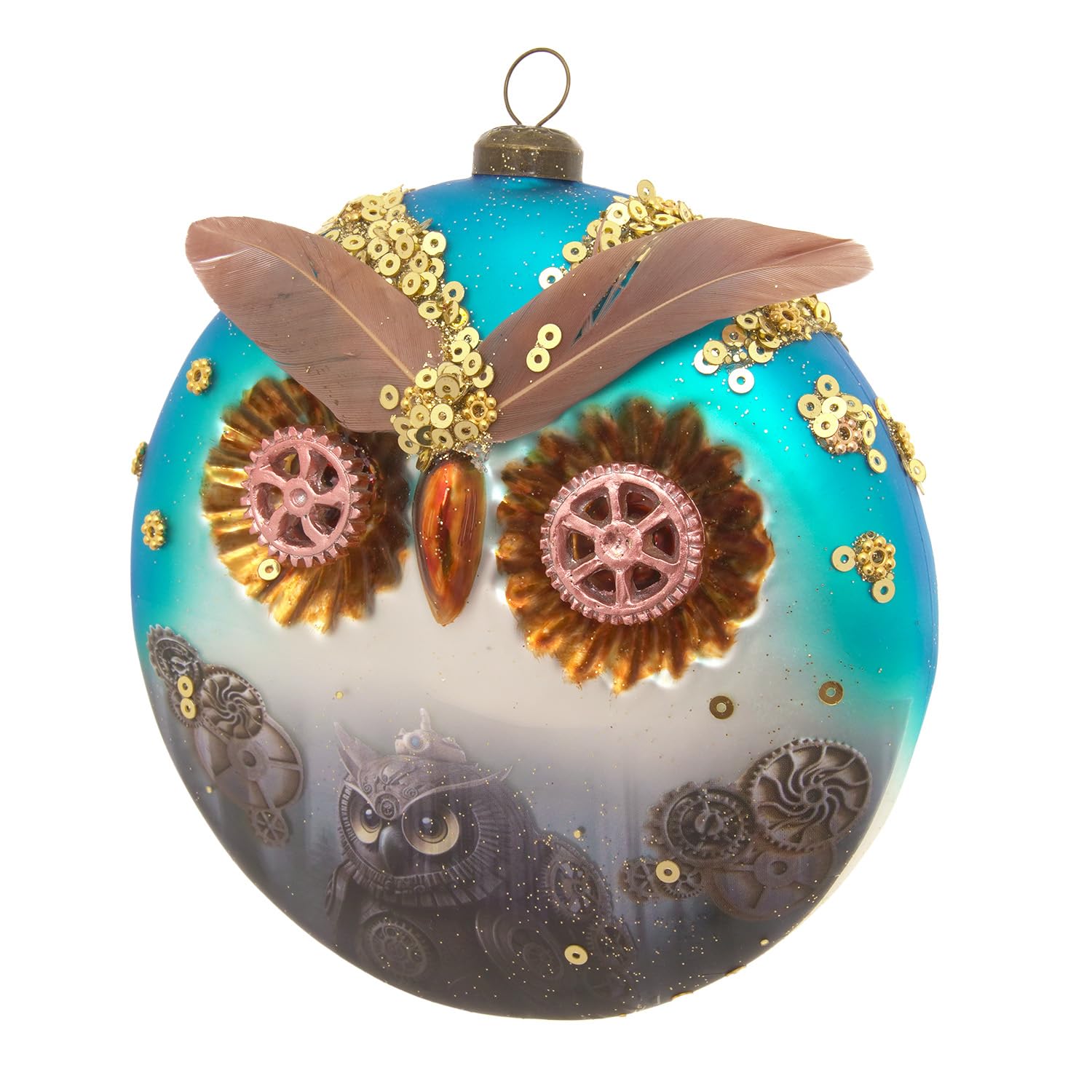Pendentif d'arbre de Noël Dystopian Elegance : le cadeau idéal en verre de 12 cm