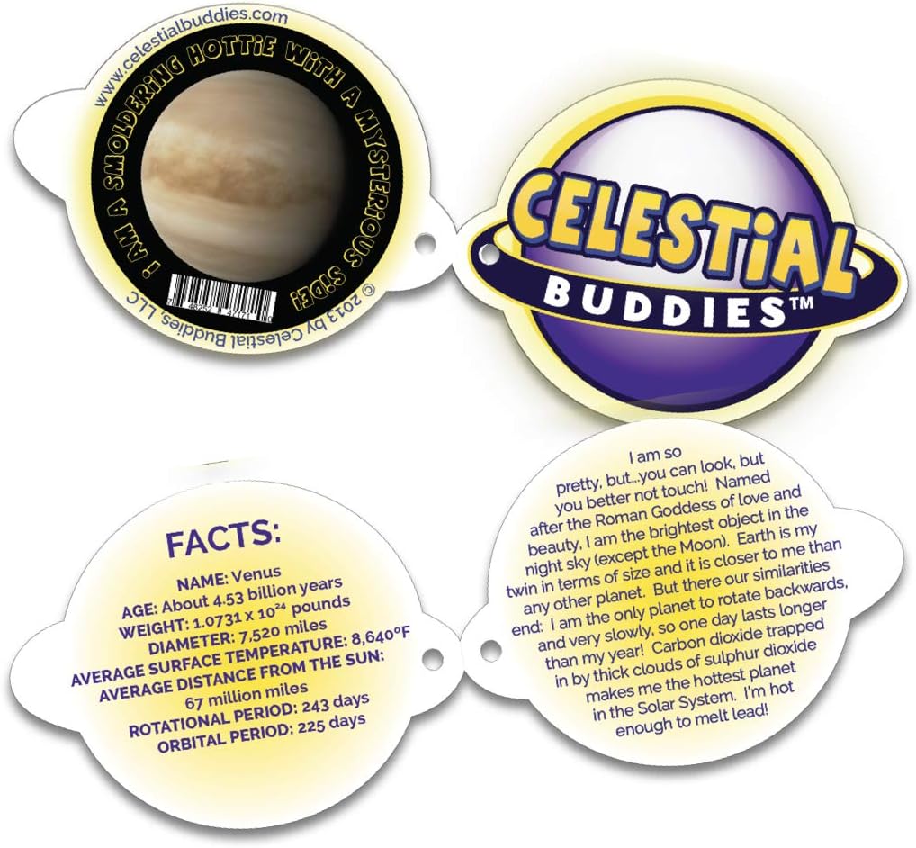 Celestial Buddies Venus Buddy | 10" Soft Stuffed Plush, Embroidered Features, Fun Planet Facts Tag for Kids – STEM Learning, Educational Gift, Classroom & Homeschool Science Space Astronomy | 0+