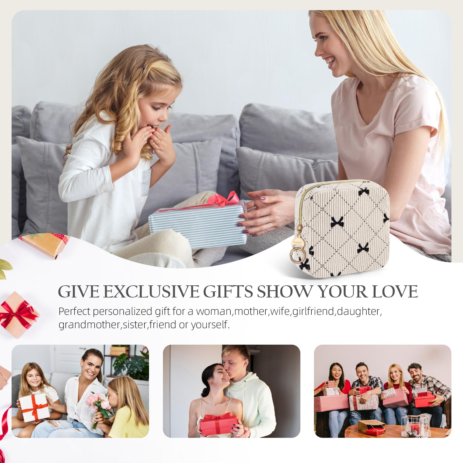 2 Piezas Neceser Compresas Pequeño Bolso de Almacenamiento Neceser para Compresas Algodon Tampones Bolsa Menstrual con Cremallera de Servilletas Sanitarias Bolsas Regalo para Adolescentes Niñas Mujer — view 6