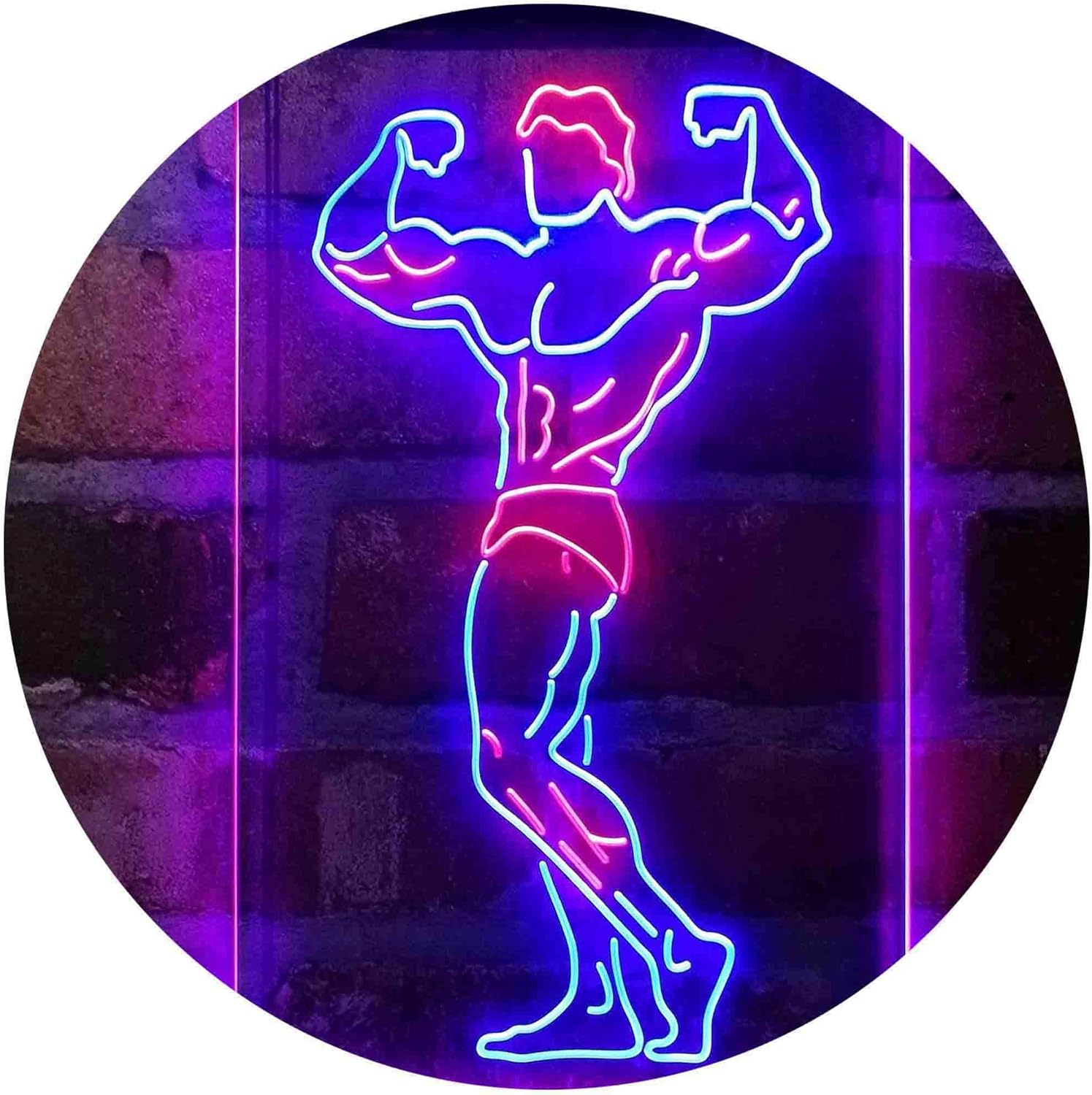 ADVPRO Fitness Club Gym Room Home Keep Fit Man Dual Color LED Neon Sign Red & Blue 12 x 16 Inches st6s34-i4129-rb