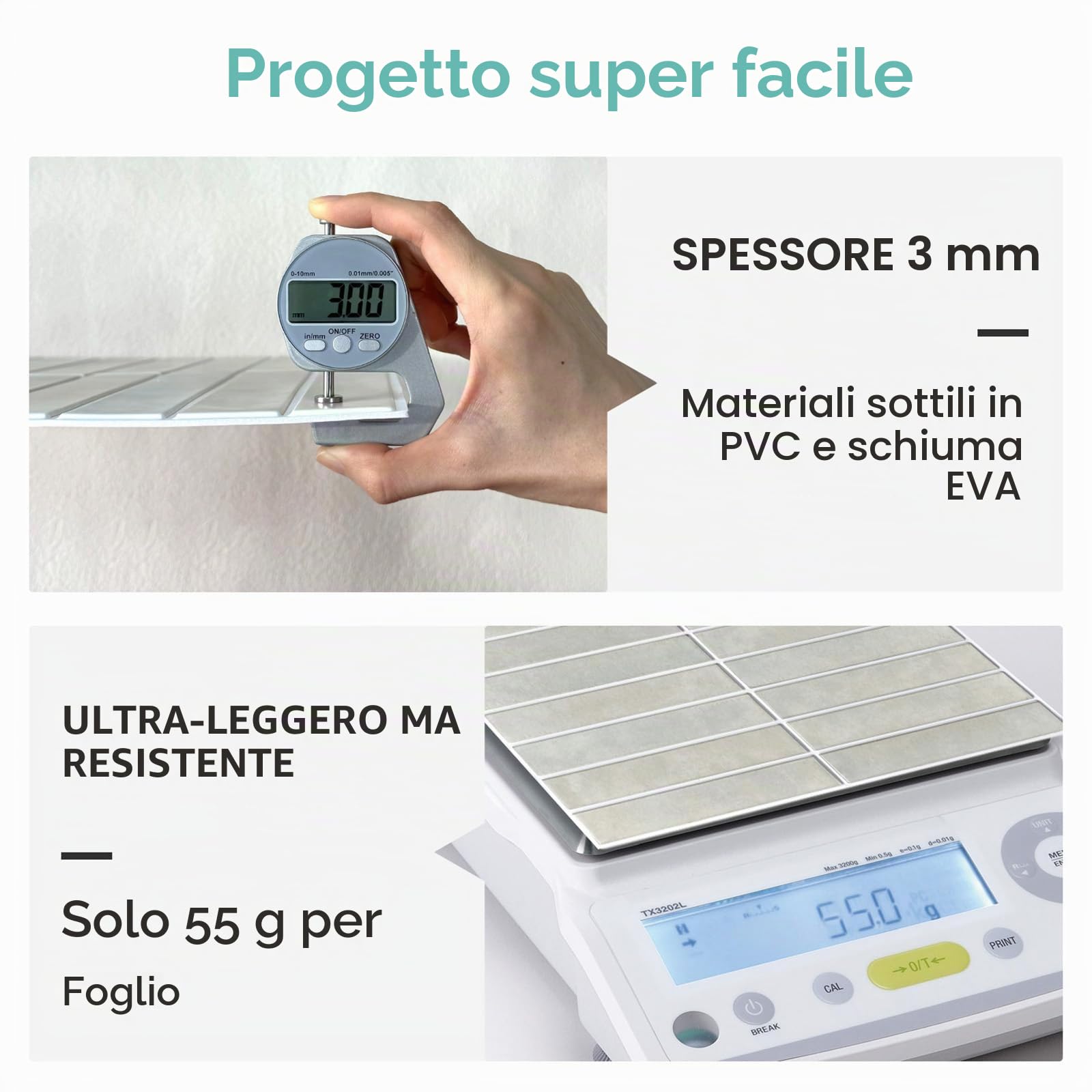 Commomy Piastrelle Adesive Cucina Bagno 10 Pezzi, 30 x 30 cm, Adesivi per Piastrelle Mattonelle Cucina Bagno PVC Autoadesiva Impermeabile Pannelli Decorativi 3D per Parete