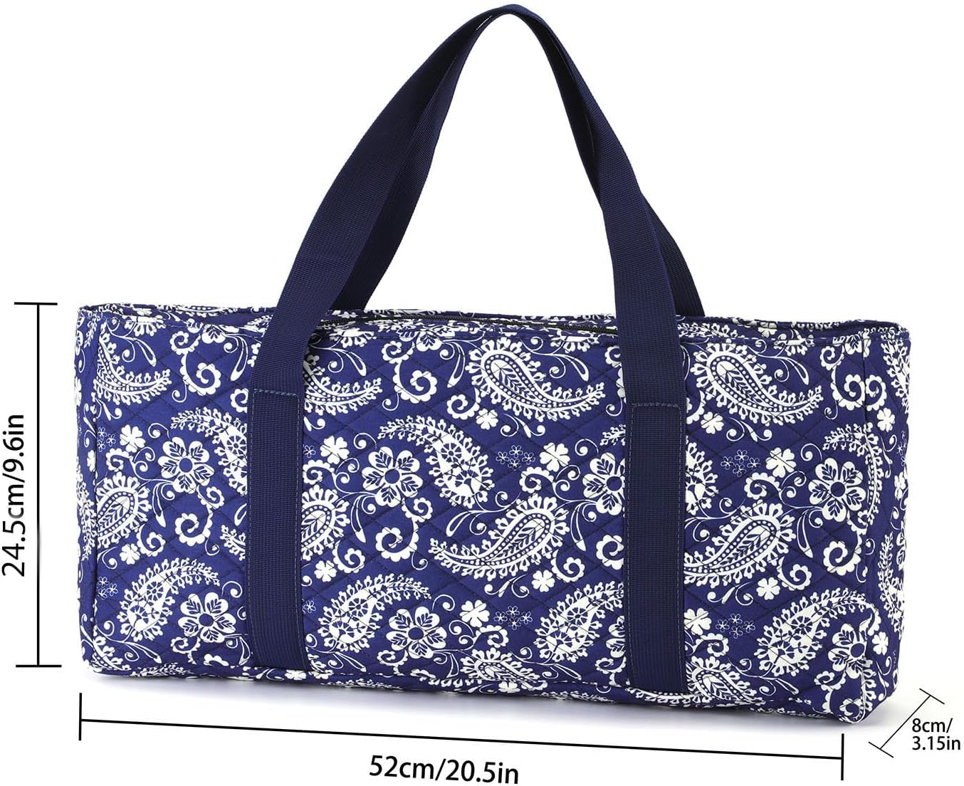 Empty Mahjong Bag Set – Blue Quilted Soft Case with 2 Wrappers for American Mahjong Tiles, Trays & Rack (Mahjong Case Only)