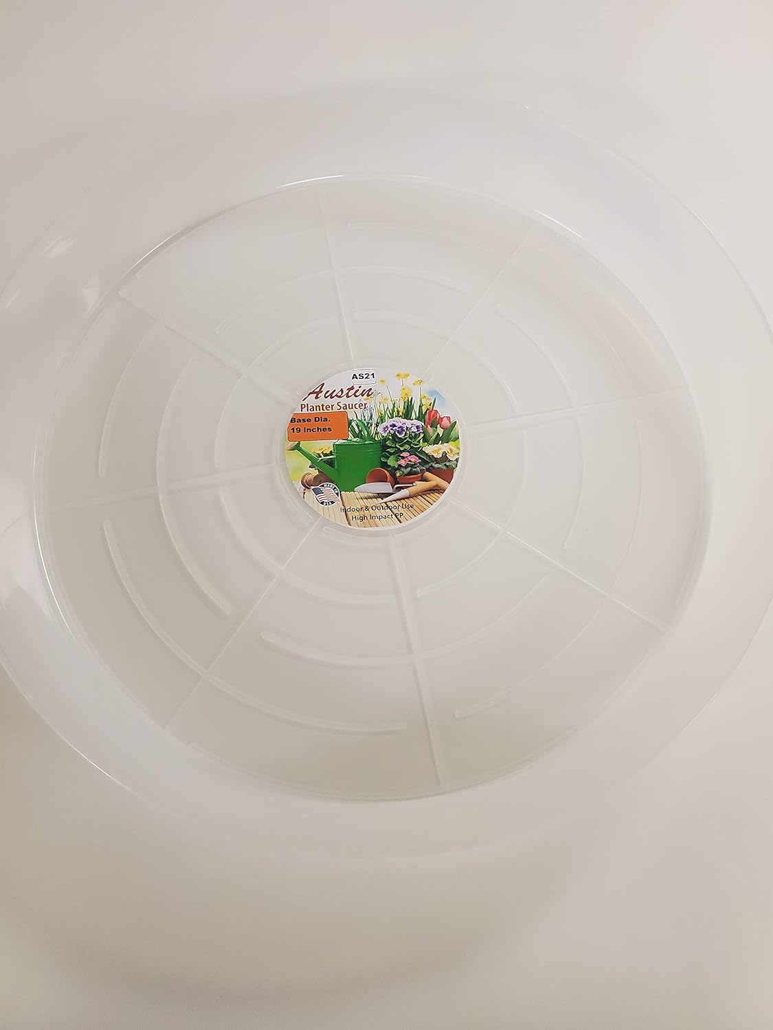 Single Saucer Natural Colored Polypropylene for Indoor and Outdoor Plant use, Made in USA, Flower Pot drip pan, Planter Drainage Saucer, Household Plants Saucer (Natural, AS21)