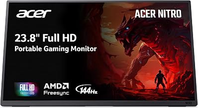 Acer Nitro PG241Y P1bmiuux 23.8” Full HD 144Hz Portable Gaming Monitor | AMD FreeSync | Ultra Slim Portable Design | External Monitor for Laptop PC Mac | 2 x USB 3.1 Type-C Ports & 1 x HDMI 2.1
