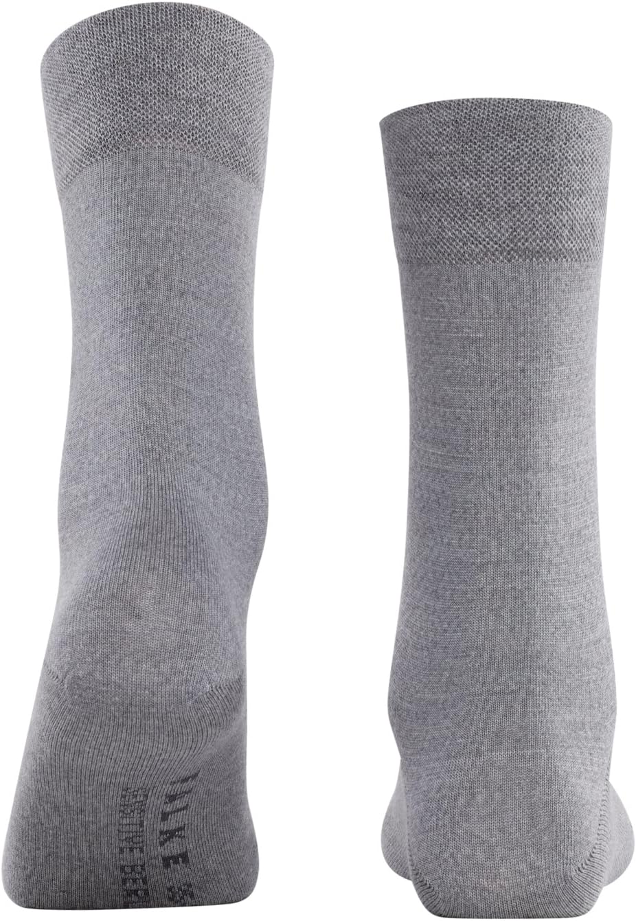 FALKE Women's Sensitive Berlin Socks, Wide Top, Skin-Friendly, Breathable Warm, Sustainable Merino Wool Cotton, Grey (Light Grey Melange 3830), 8-10.5, 1 Pair