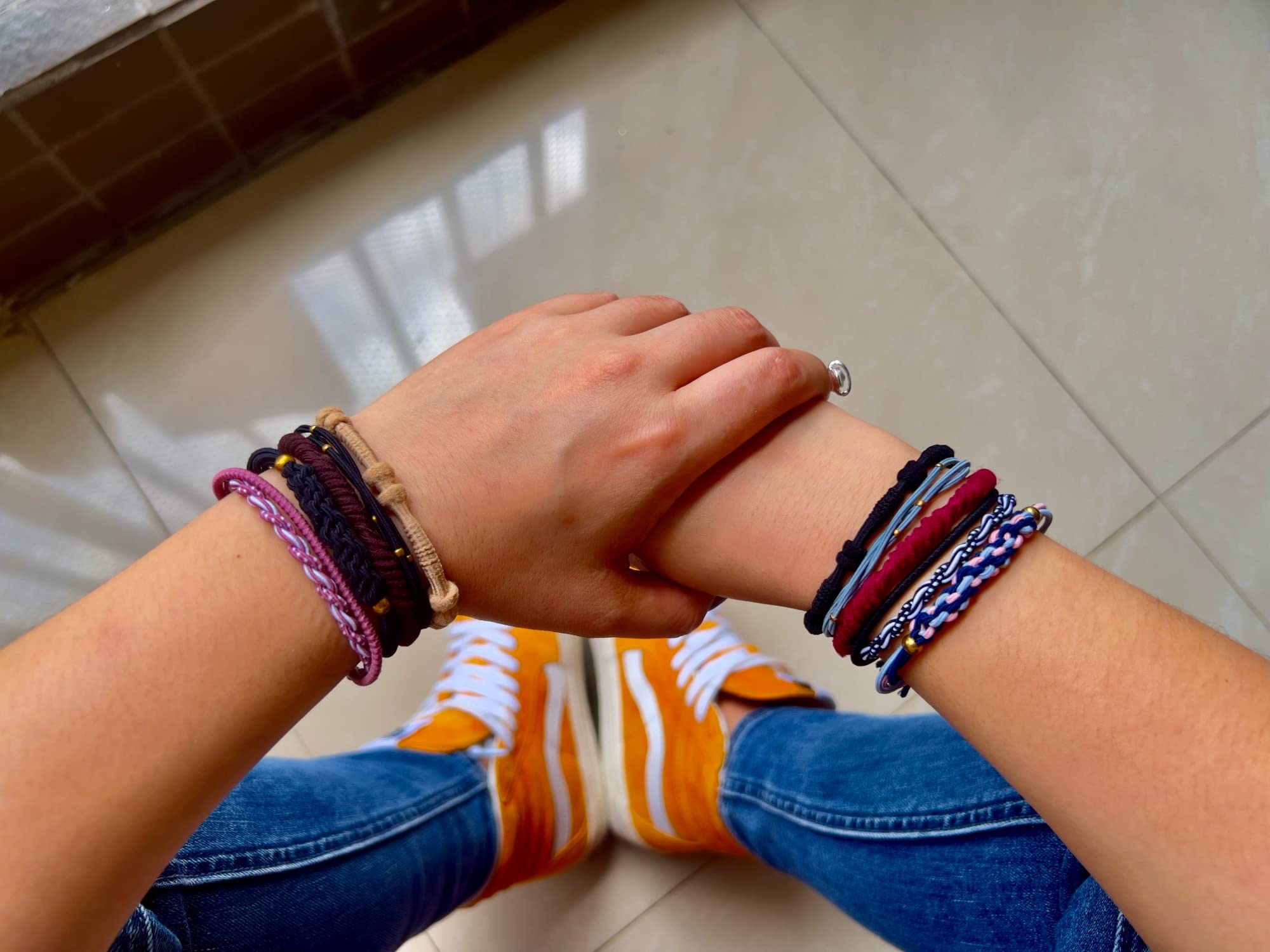 YONOY 20 Stück Boho-Haargummi-Armbänder für Frauen, 5 Stile, Boho-Haargummis für Mädchen, Pferdeschwanz-Halter, elastische Haargummis, keine Schäden für dickes Haar/Pferdeschwanz