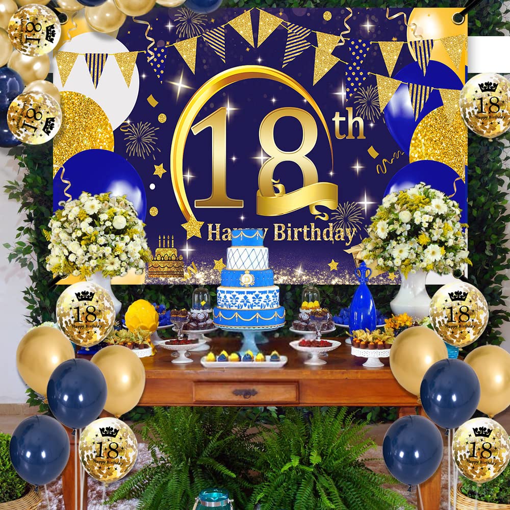18. Geburtstag Deko-Set In Schwarz-Gold – Mit Banner, Luftballons & Girlanden Für Die Party