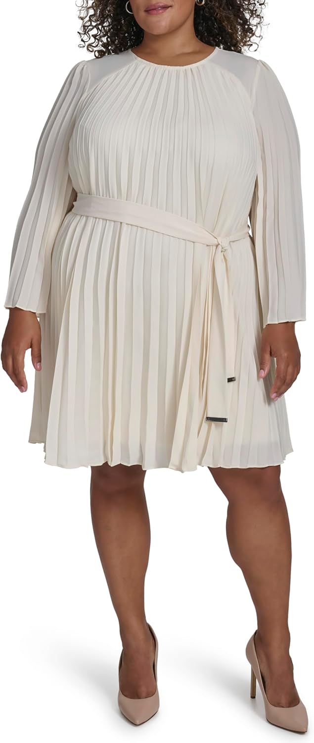 DKNY(ディーケーエヌワイ) ドレスLong Sleeve Tie A-line Mini Dressレディース