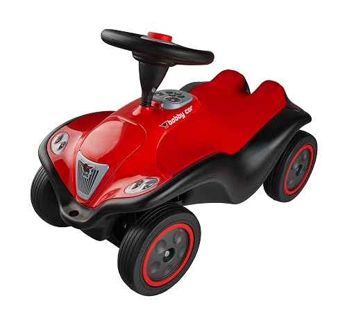 Big Bobby Car Next 2.0 (rot) - Rutschauto ab 1 Jahr mit LED-Licht, Stauraum, Sound-Lenkrad, Flüsterreifen und neuen Funktionen, Fahrzeug für Kinder von 1-5 Jahre (max. 50 kg)