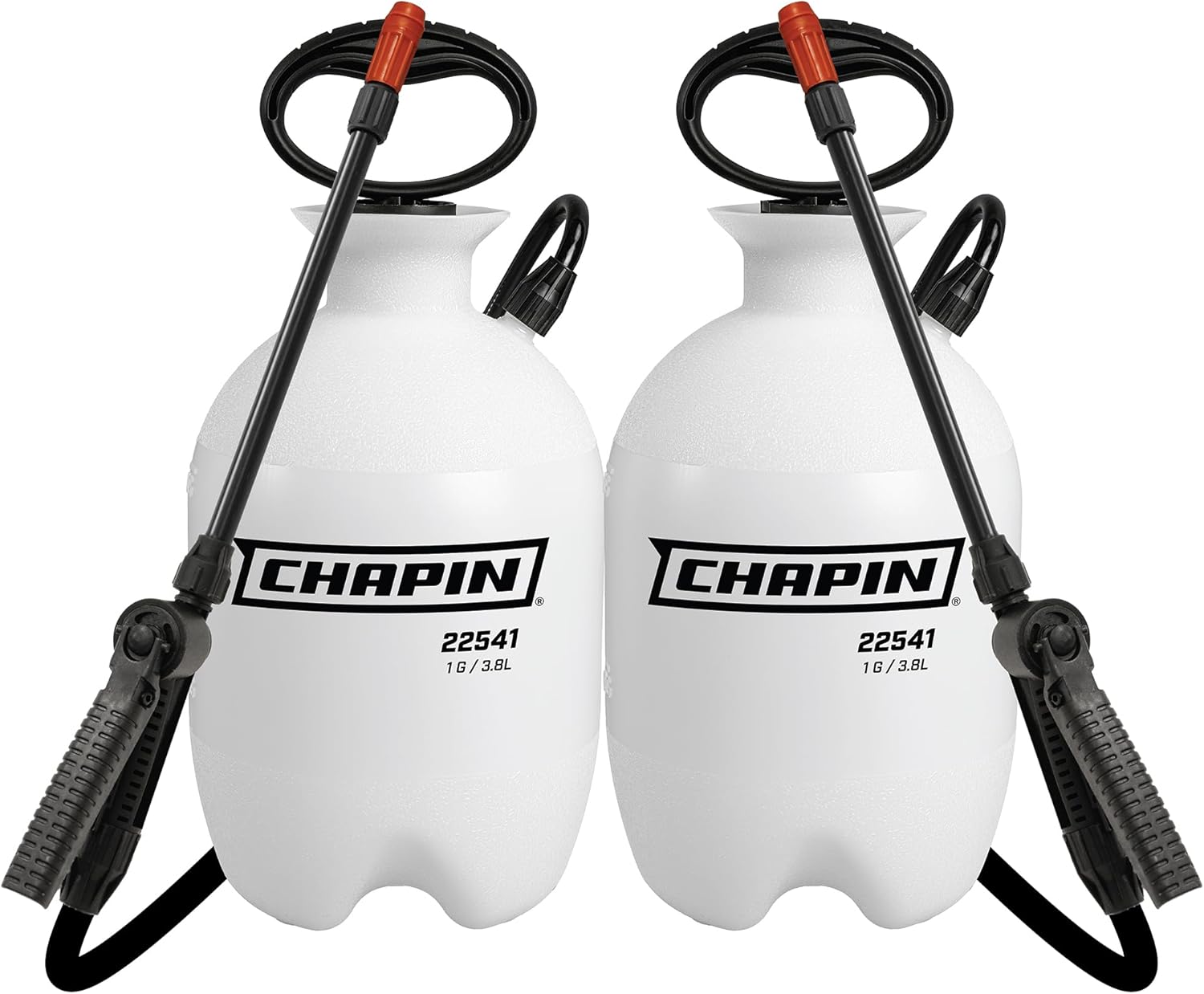 Chapin 22541 Pump Sprayer, 1‑Gallon, Foaming, Lawn & Garden, Translucent Poly Tank, Adjustable Nozzles, Anti‑Clog Filter, 12" Wand, 34" Reinforced Hose for Weed, Pest, Fertilizer Applications, 2 Pack