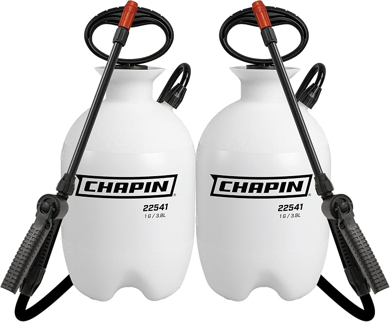 CHAPIN 1-Gallon Pump Sprayer, Foaming Nozzle for Visible Coverage, 2 Pack | Foaming nozzle improves coverage for weeds, pests and fertilizers; 12-in wand, palm-grip shut-off and reinforced hose