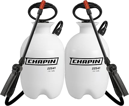 CHAPIN 1-Gallon Pump Sprayer, Foaming Nozzle for Visible Coverage, 2 Pack | Foaming nozzle improves coverage for weeds, pests and fertilizers; 12-in wand, palm-grip shut-off and reinforced hose