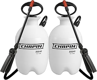 Chapin 22541 Pump Sprayer, 1‑Gallon, Foaming, Lawn & Garden, Translucent Poly Tank, Adjustable Nozzles, Anti‑Clog Filter, 12" Wand, 34" Reinforced Hose for Weed, Pest, Fertilizer Applications, 2 Pack