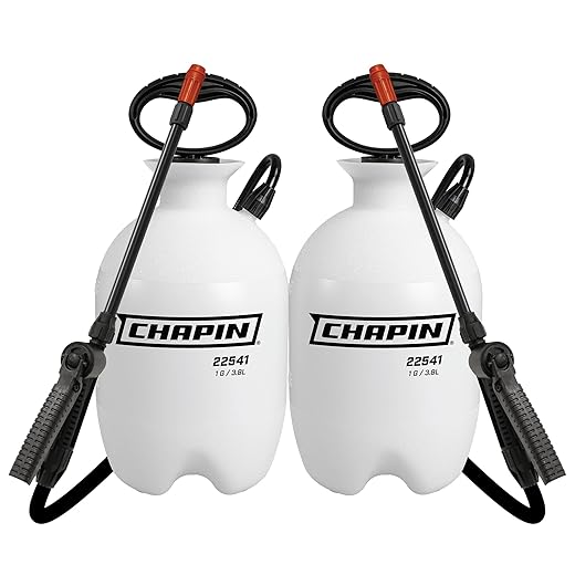 Chapin 22541 Pump Sprayer, 1‑Gallon, Foaming, Lawn & Garden, Translucent Poly Tank, Adjustable Nozzles, Anti‑Clog Filter, 12" Wand, 34" Reinforced Hose for Weed, Pest, Fertilizer Applications, 2 Pack
