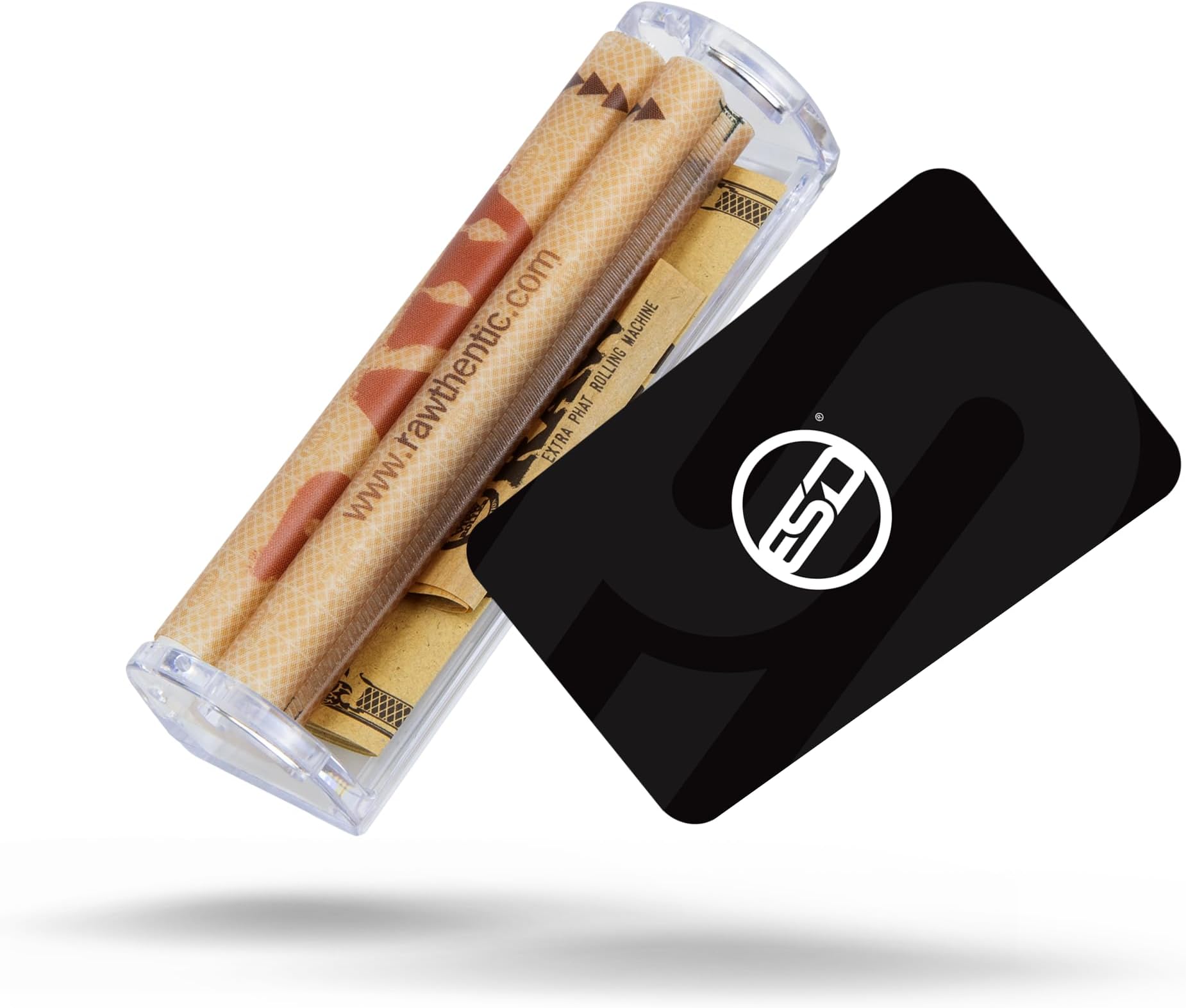 RAW Phatty 125 mm Crystal Clear Triple Strength Cigarette Rolling Paper Machine - Roll Up Your Favorite Smoking Contents Quick and Easy - New Classic Presentation